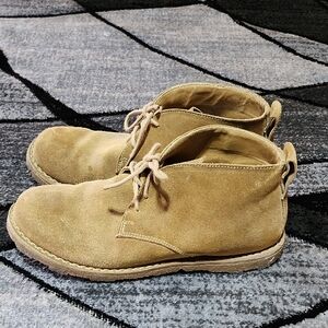 CABELA'S TAN SUEDE GENUINE LEATHER LINED LACE-UP CHUKKA BOOTS SIZE 9.5